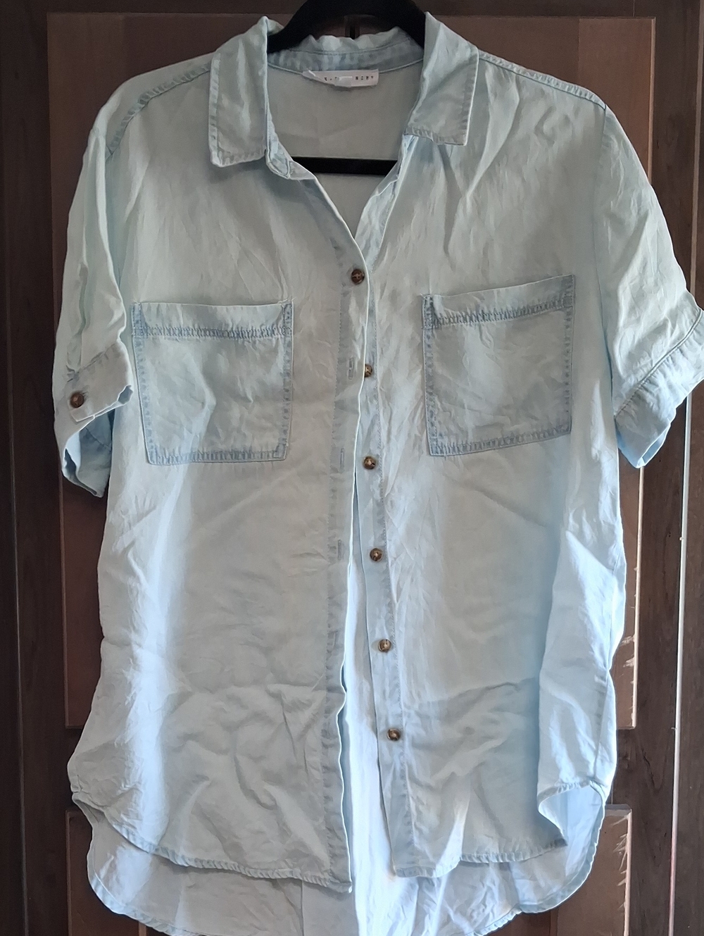 Jane and Delancey Light Blue Short Sleeve Button-Down Shirt